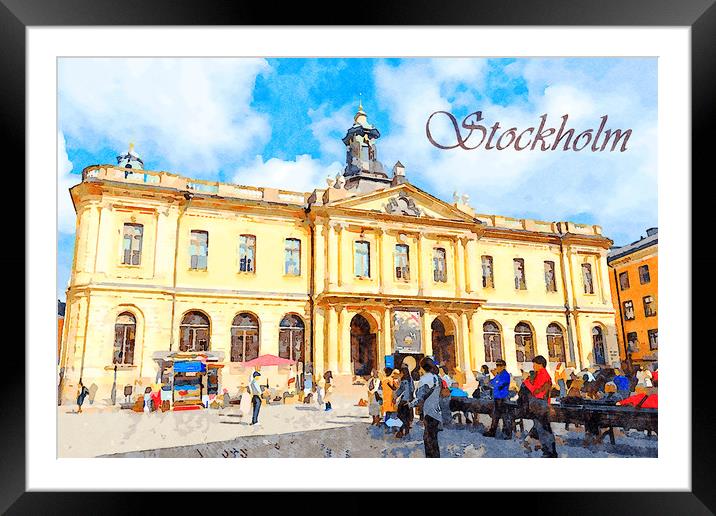 The Swedish Academy and the Nobel Museum Framed Mounted Print by Wdnet Studio