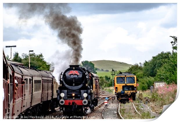 Dalesman Steam Loco 35018  - Changing Over Print by Joy Newbould
