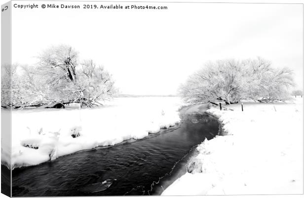 Winter Stream Canvas Print by Mike Dawson