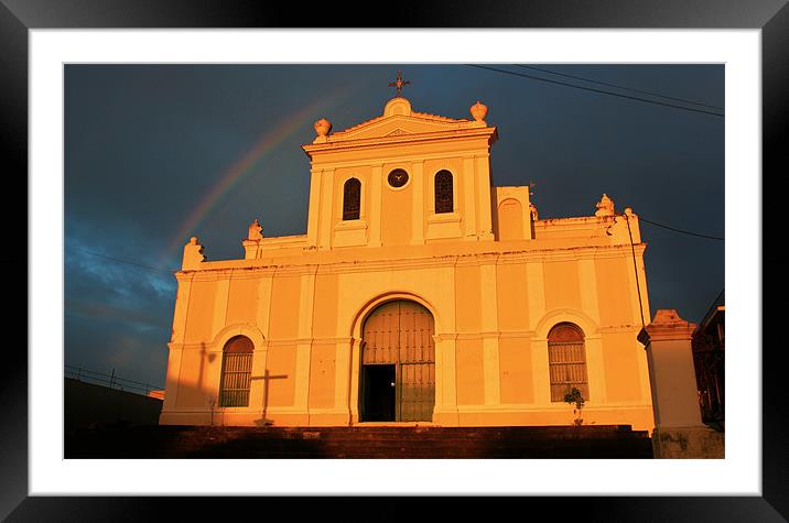 San German de Auserre Church Framed Mounted Print by Rodolfo (Don F Barrios Quinon