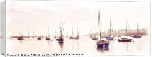 Early Morning on the River Crouch  Canvas Print by Julia Watkins