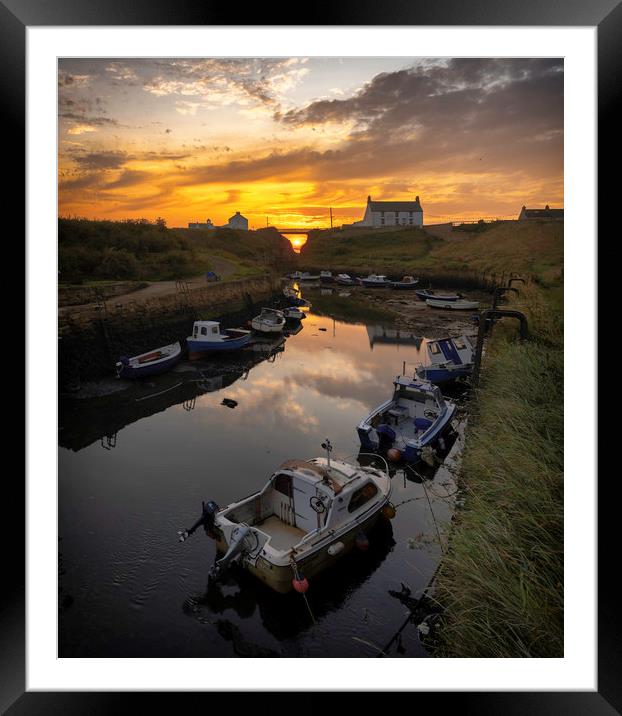 Seaton Sluice Harbour at Sunrise Framed Mounted Print by Paul Appleby