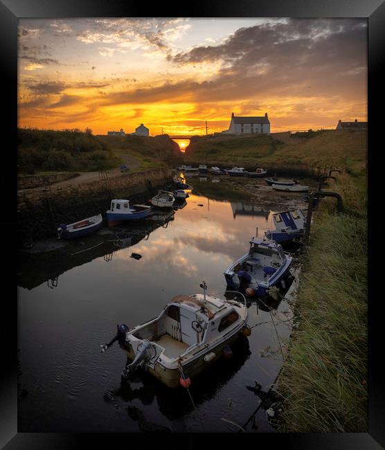 Seaton Sluice Harbour at Sunrise Framed Print by Paul Appleby