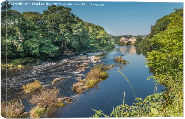 Summer on the River Tees at Barnard Castle Canvas Print by Richard Laidler