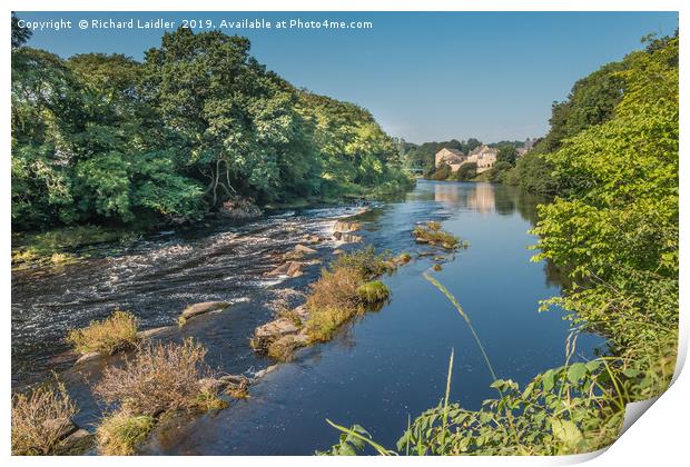 Summer on the River Tees at Barnard Castle Print by Richard Laidler