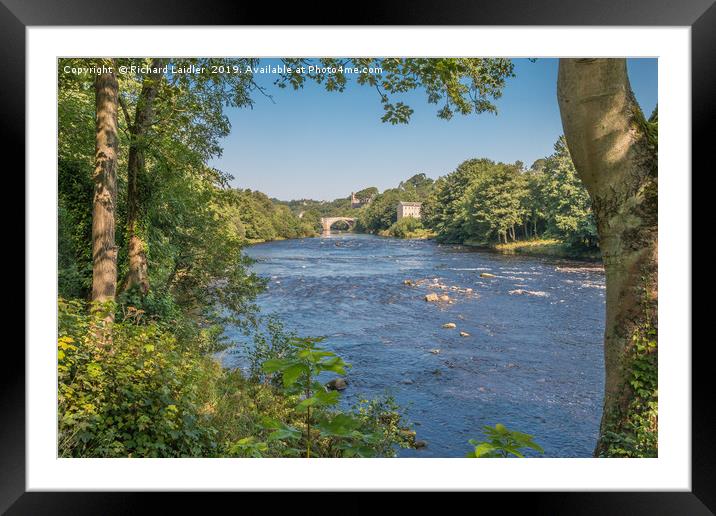 River Tees Towards County Bridge Barnard Castle Framed Mounted Print by Richard Laidler