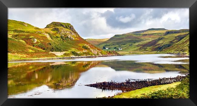 Landscape, Loch Beag, Amar River valley, Isle of S Framed Print by Hugh McKean