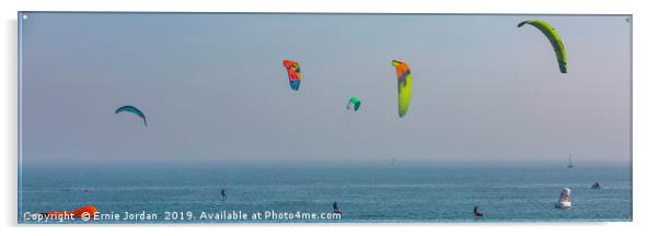 Kitesurfing at Ramsgate. Acrylic by Ernie Jordan