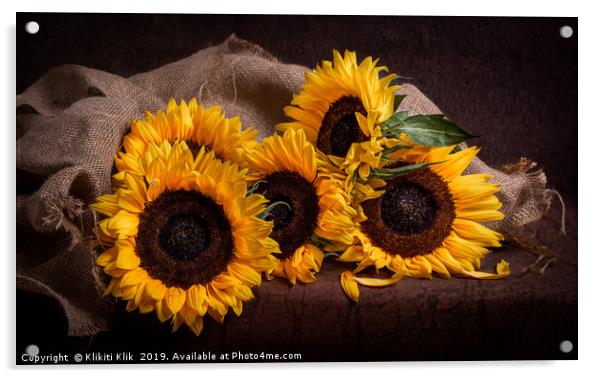 Sunflowers Acrylic by Angela H