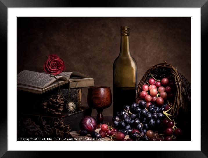 Wine and Grapes Framed Mounted Print by Angela H