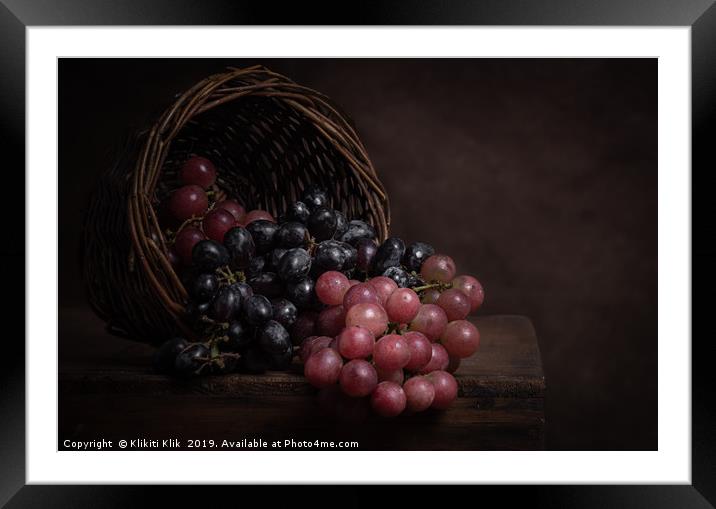Grapes Framed Mounted Print by Angela H