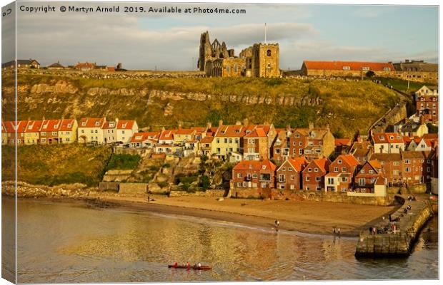 Whitby Abbey Church and Harbour Canvas Print by Martyn Arnold