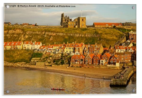 Whitby Abbey Church and Harbour Acrylic by Martyn Arnold