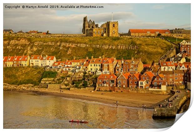 Whitby Abbey Church and Harbour Print by Martyn Arnold