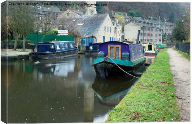 PATHSIDE MOORED Canvas Print by andrew saxton