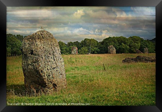 Standing Stones Framed Print by Heather Goodwin