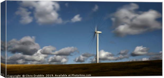 Wind turbine                                 Canvas Print by Chris Drabble