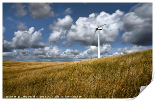 Wind Turbine at full tilt                          Print by Chris Drabble