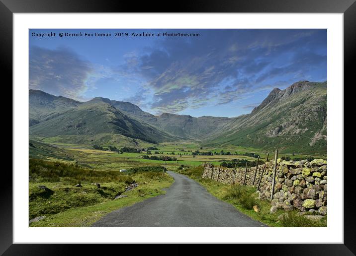 Great Langdale lake disrtict Framed Mounted Print by Derrick Fox Lomax