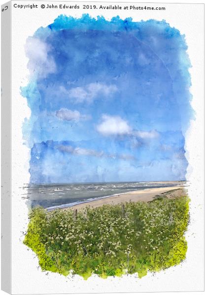 Old Hunstanton beach, Norfolk Canvas Print by John Edwards