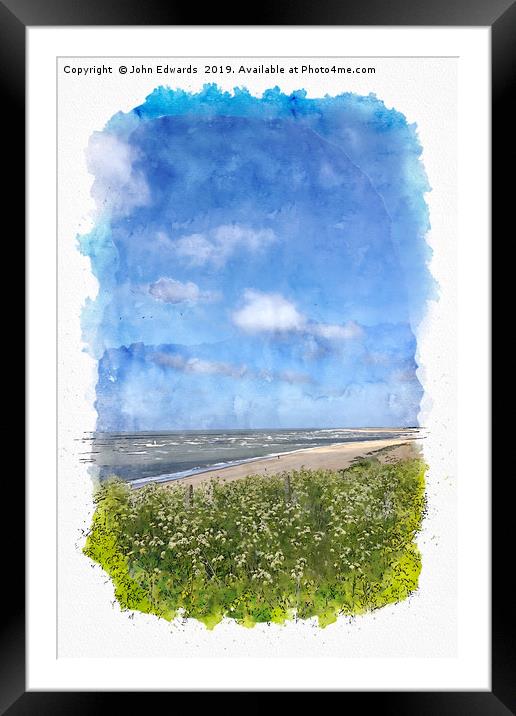 Old Hunstanton beach, Norfolk Framed Mounted Print by John Edwards