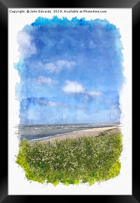 Old Hunstanton beach, Norfolk Framed Print by John Edwards