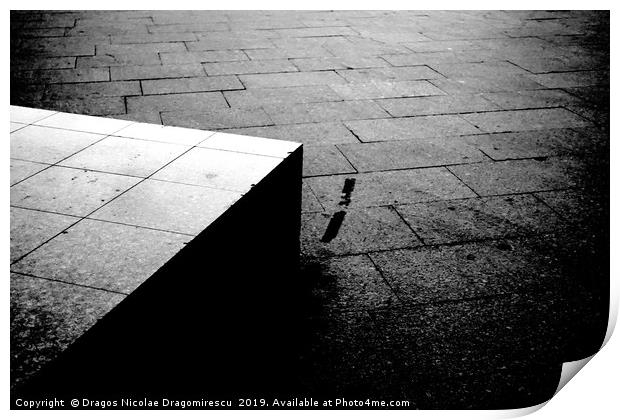 Street pavement and concrete block artistic black  Print by Dragos Nicolae Dragomirescu