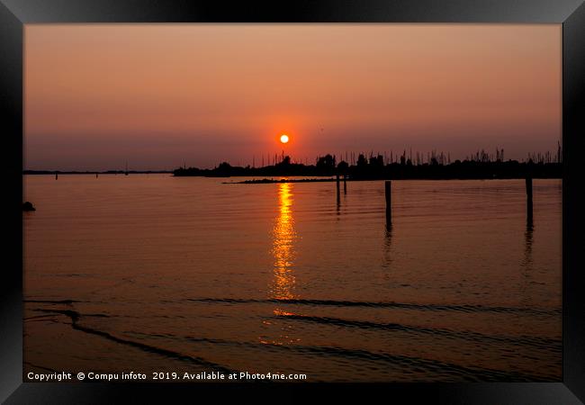 sunset over the harbor of Hellevoetsluis Framed Print by Chris Willemsen