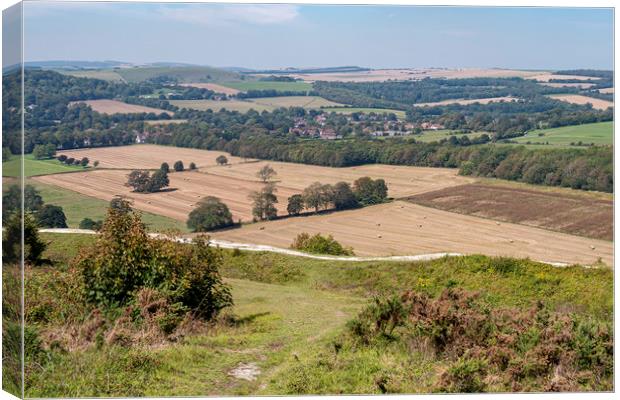 Majestic View of Findon Village Canvas Print by Malcolm McHugh
