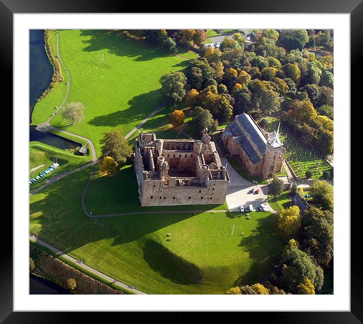 Linlithgow Palace from the air Framed Mounted Print by Mark Malaczynski
