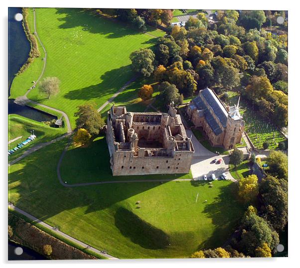 Linlithgow Palace from the air Acrylic by Mark Malaczynski