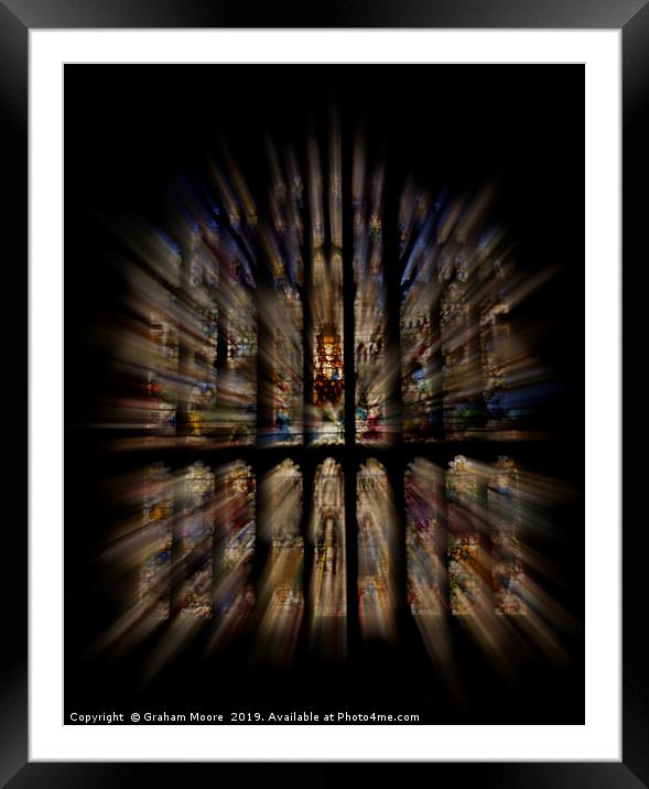 Stained glass window Framed Mounted Print by Graham Moore