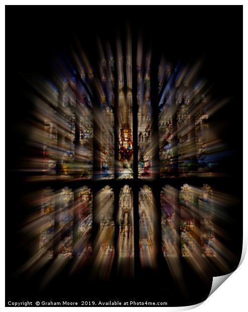 Stained glass window Print by Graham Moore