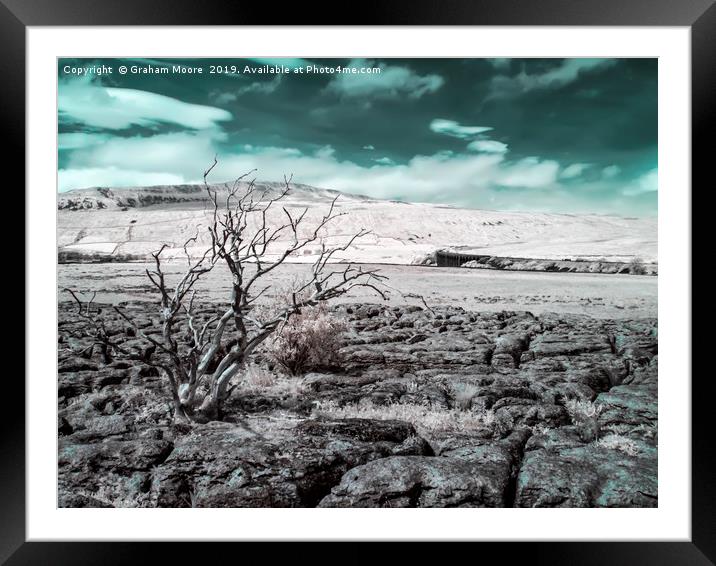 Ribblehead Viaduct infrared Framed Mounted Print by Graham Moore