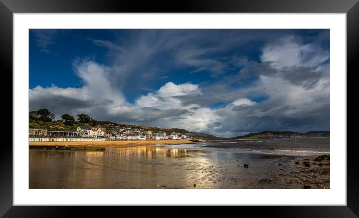Low Tide Lyme Regis, Dorset. Framed Mounted Print by Maggie McCall