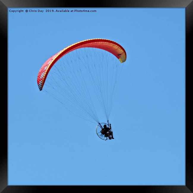 Paraglider Framed Print by Chris Day