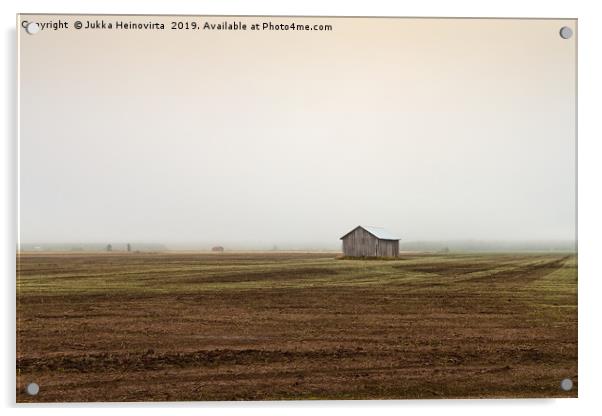 Mist Over The Empty Fields Acrylic by Jukka Heinovirta