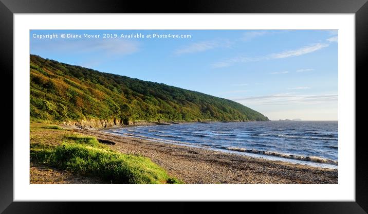  Sand Bay Beach and Woodlands Framed Mounted Print by Diana Mower