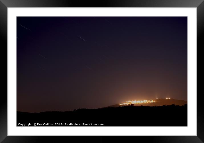 Star Trails over Marvao, Portugal Framed Mounted Print by Roz Collins