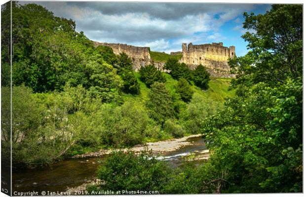 Richmond Castle Above The Swale Canvas Print by Ian Lewis