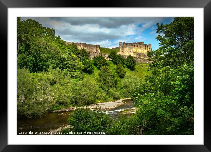 Richmond Castle Above The Swale Framed Mounted Print by Ian Lewis