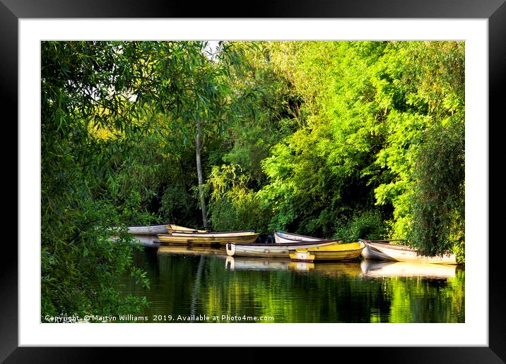 Rowing Boats On A Lake, Colwick Park Framed Mounted Print by Martyn Williams
