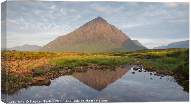 Summers sunrise in Glencoe Canvas Print by Stephen Taylor