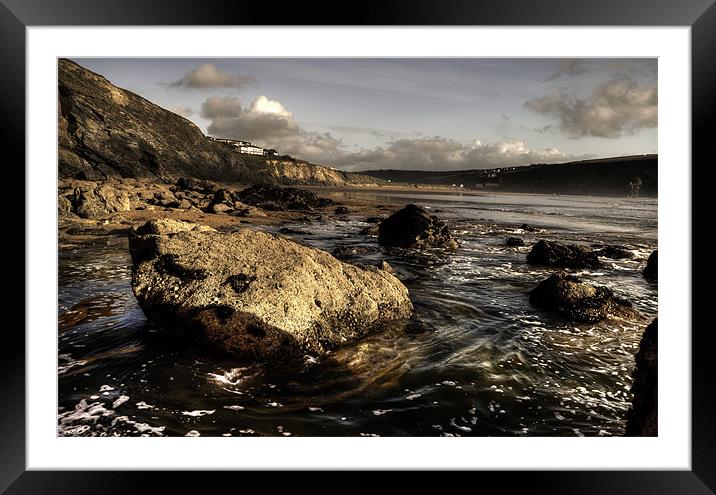 The swirling tide Framed Mounted Print by Rob Hawkins