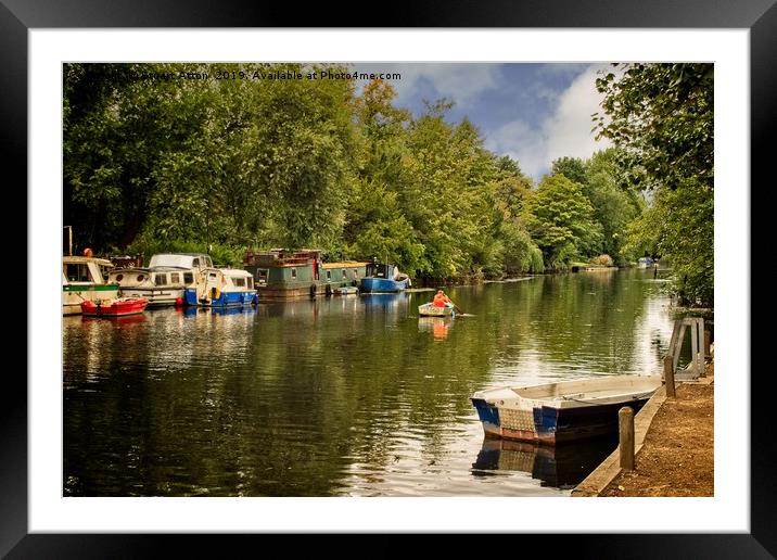 Boats on River Bure Framed Mounted Print by Stuart Atton