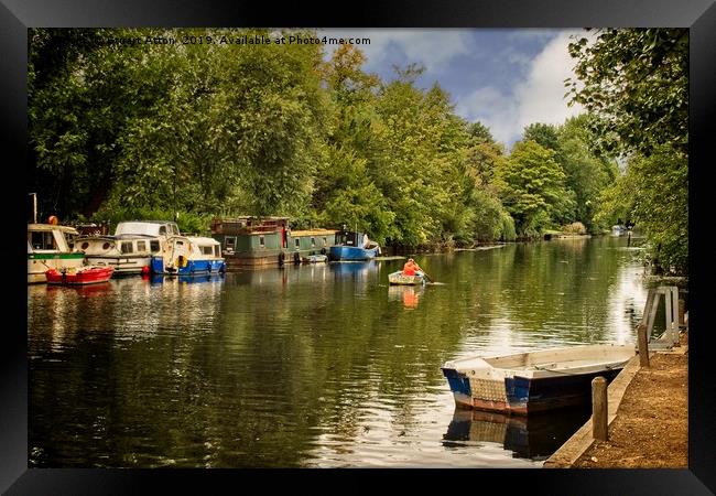 Boats on River Bure Framed Print by Stuart Atton