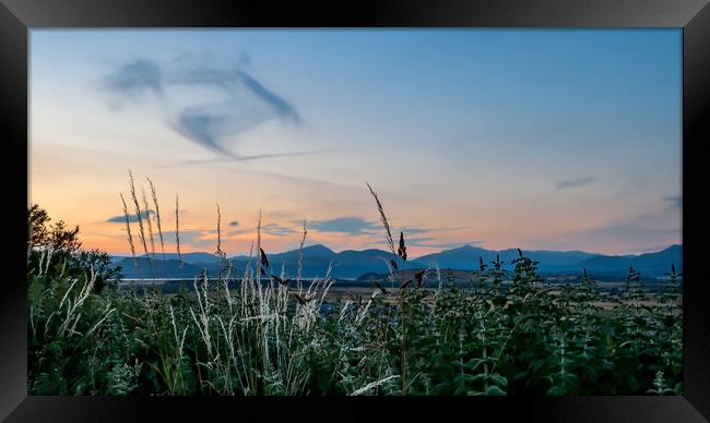 Sunset over Snowdonia National Park Framed Print by Brenda Belcher