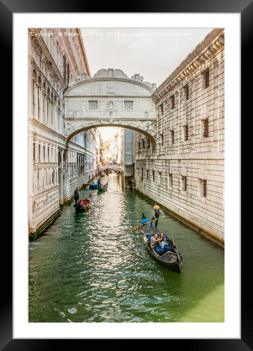 Venice Bridge of Sighs Framed Mounted Print by Simon Litchfield