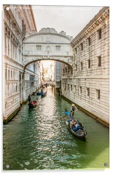 Venice Bridge of Sighs Acrylic by Simon Litchfield