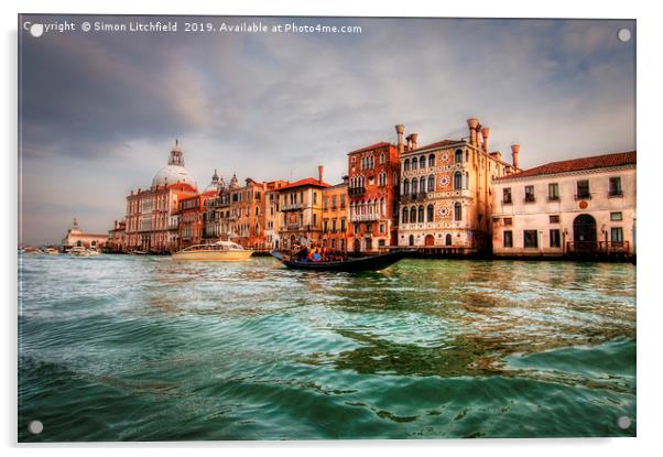 Venice Grand Canal Santa Maria della Salute Acrylic by Simon Litchfield